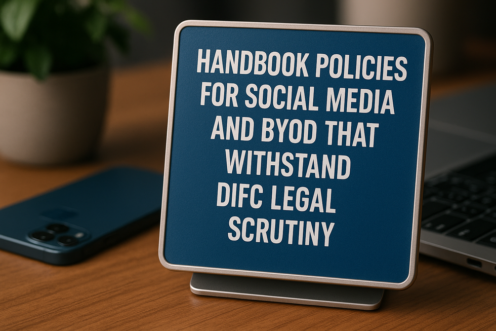 Handbook Policies for Social Media and BYOD That Withstand DIFC Legal Scrutiny