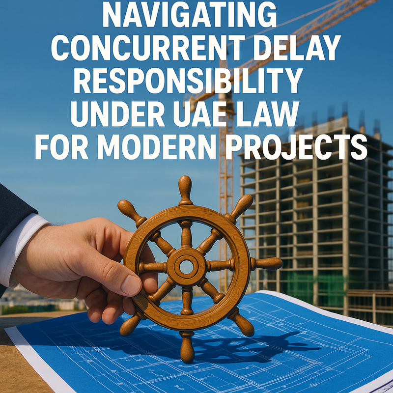 Project manager and legal consultant reviewing UAE concurrent delay project schedule