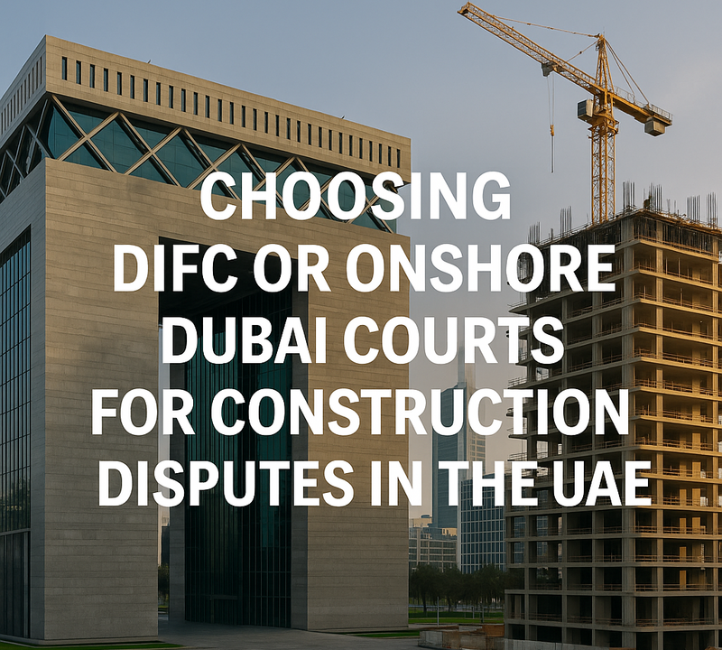 Choosing DIFC or Onshore Dubai Courts for Construction Disputes in the UAE