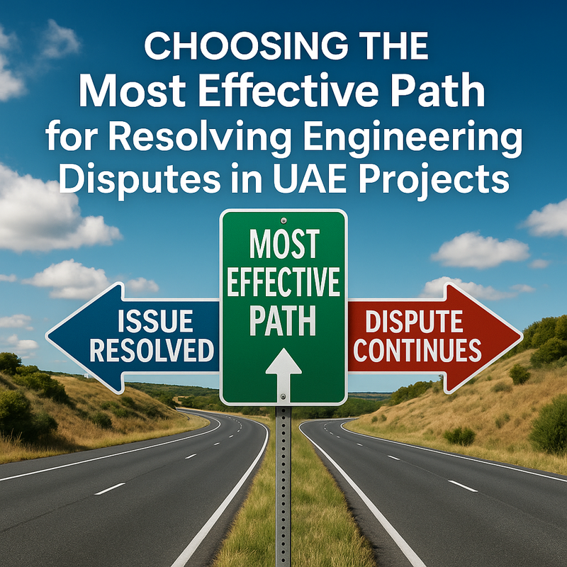 Dispute resolution in UAE engineering projects, engineer determination versus dispute board diagram