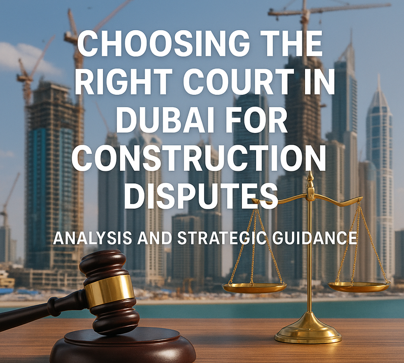 Choosing the Right Court in Dubai for Construction Disputes Analysis and Strategic Guidance