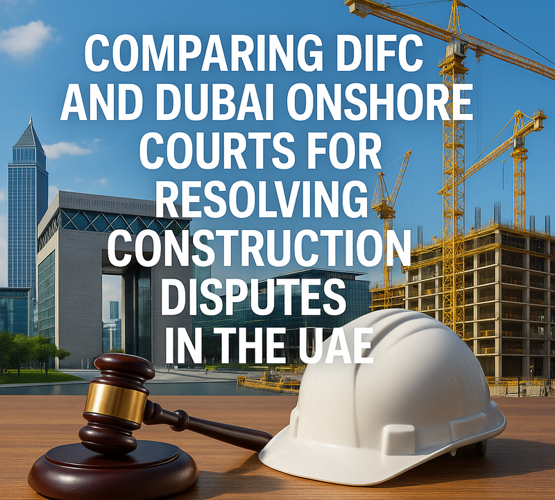 Comparing DIFC and Dubai Onshore Courts for Resolving Construction Disputes in the UAE