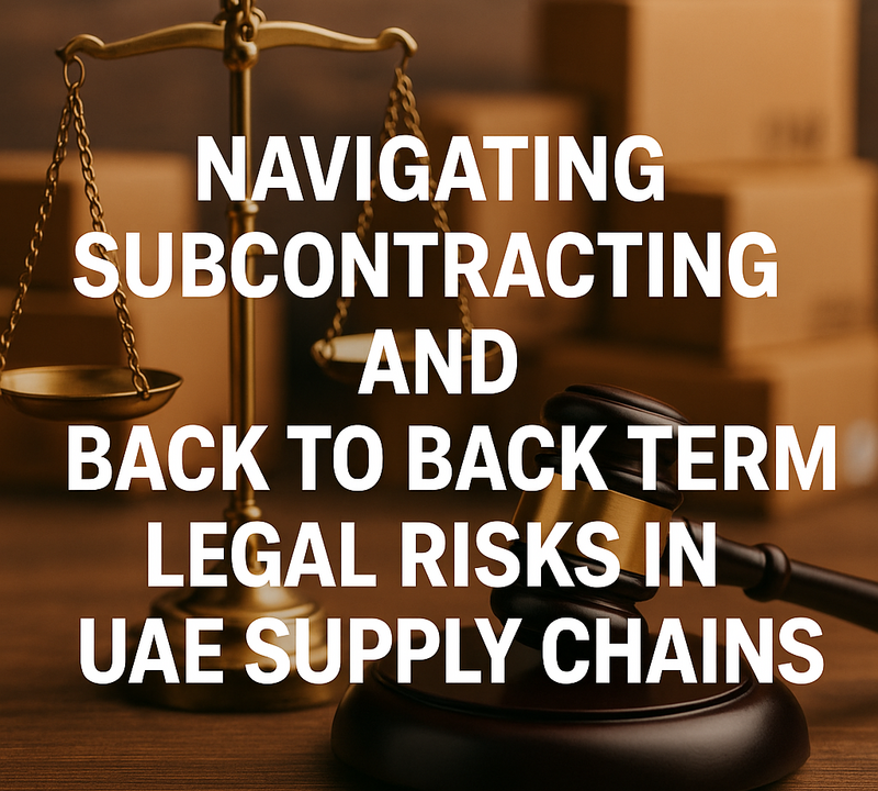 Navigating Subcontracting and Back to Back Terms Legal Risks in UAE Supply Chains