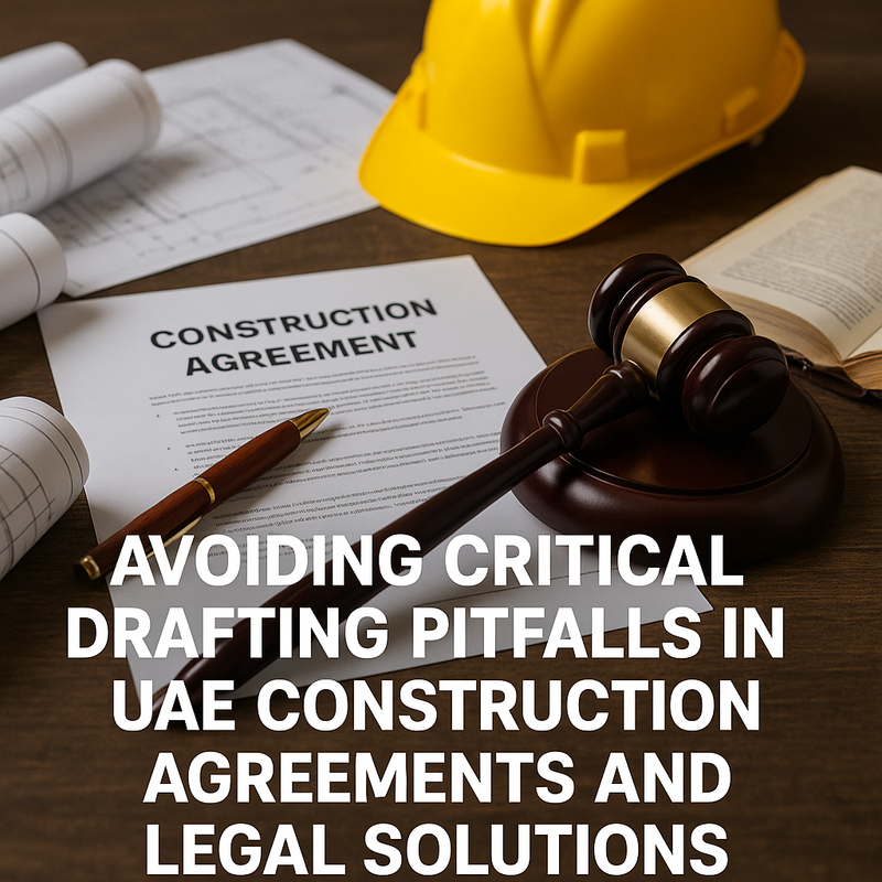 Legal consultant reviewing construction contract documents in UAE