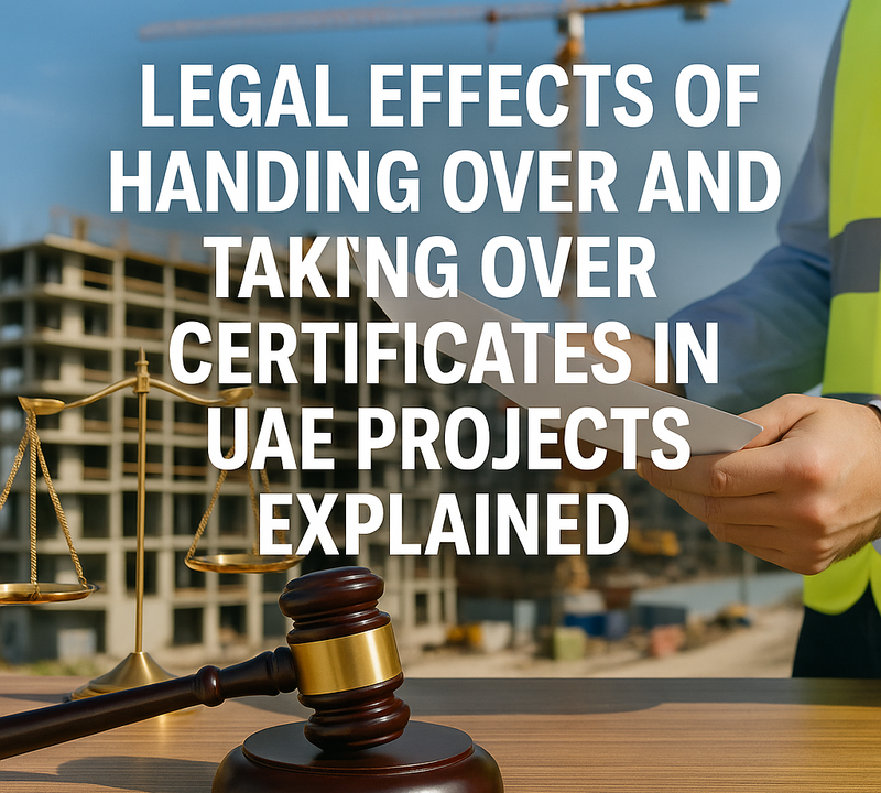 Legal Effects of Handing Over and Taking Over Certificates in UAE Projects Explained
