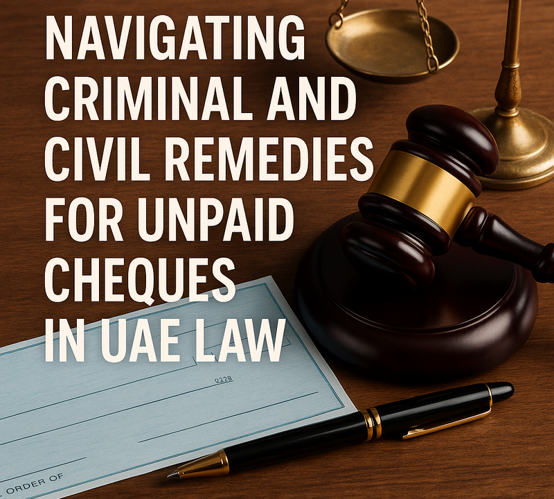 Navigating Criminal and Civil Remedies for Unpaid Cheques in UAE Law