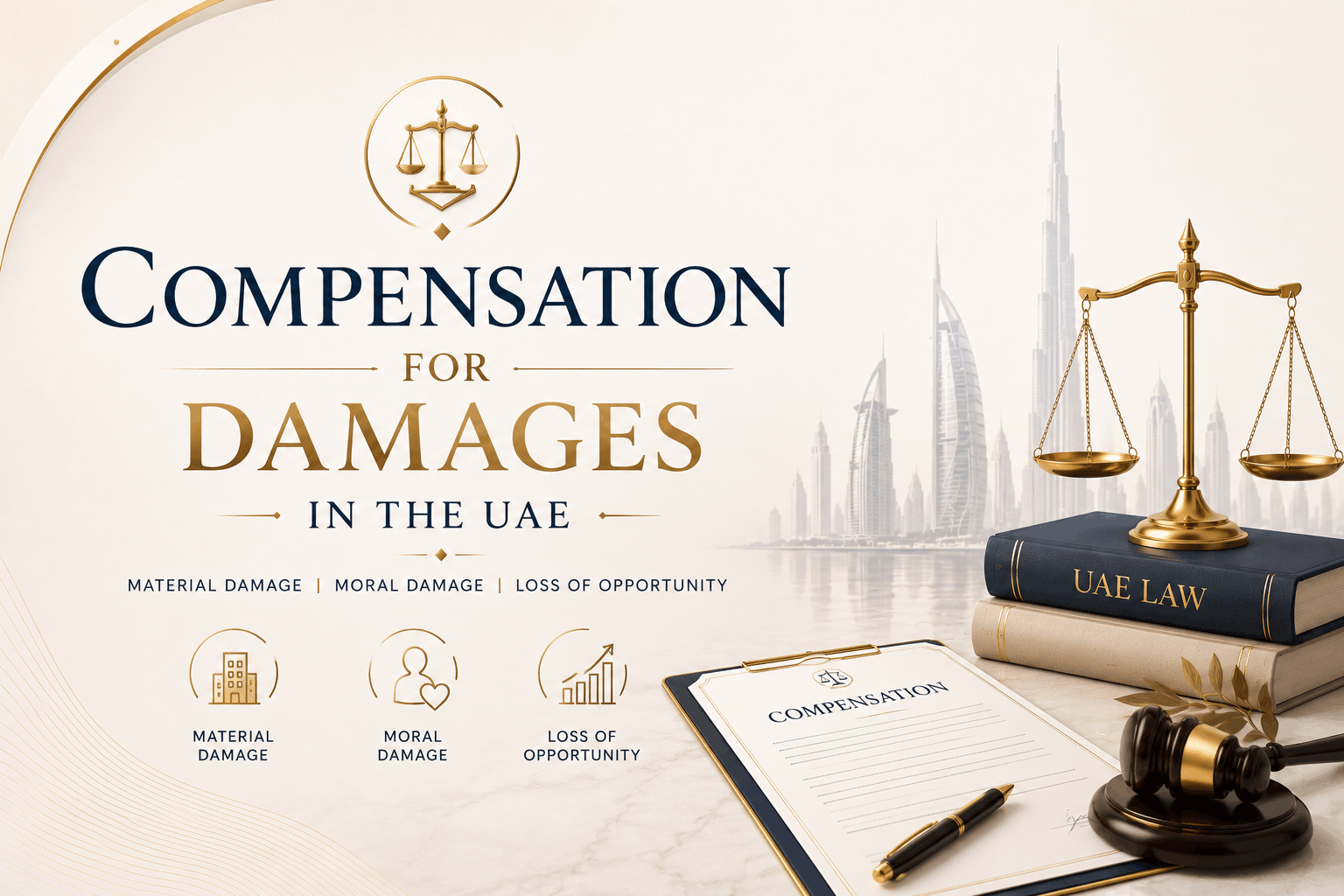 Compensation for damages in the UAE including material damage moral damage and loss of opportunity