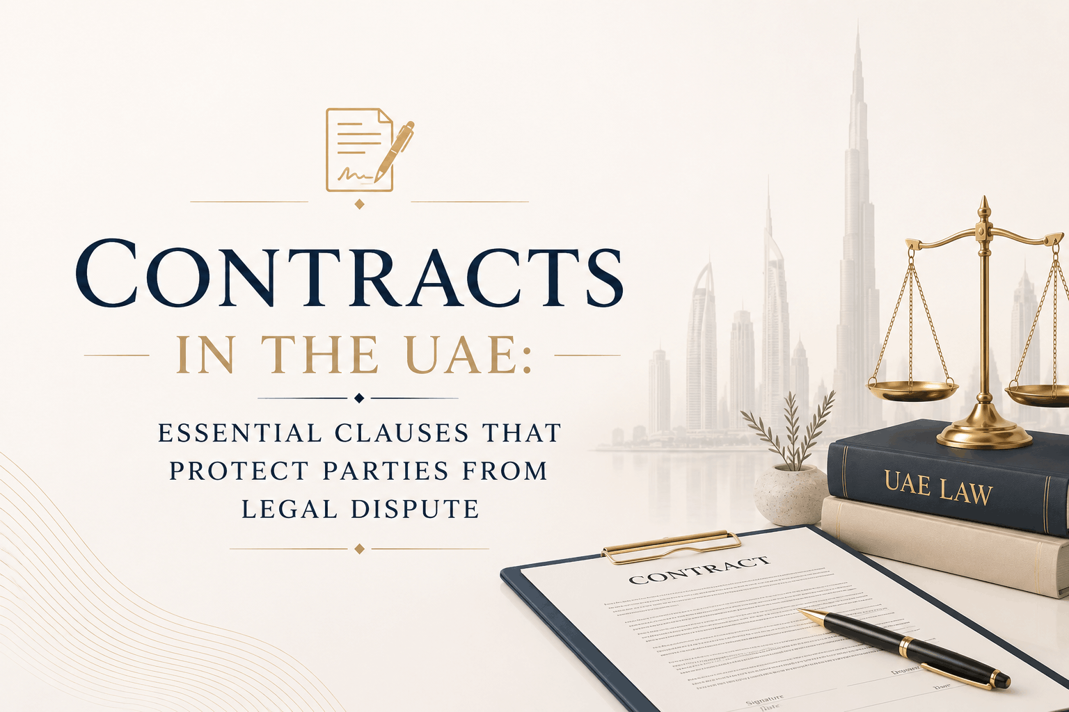 Contracts in the UAE with essential legal clauses for dispute prevention