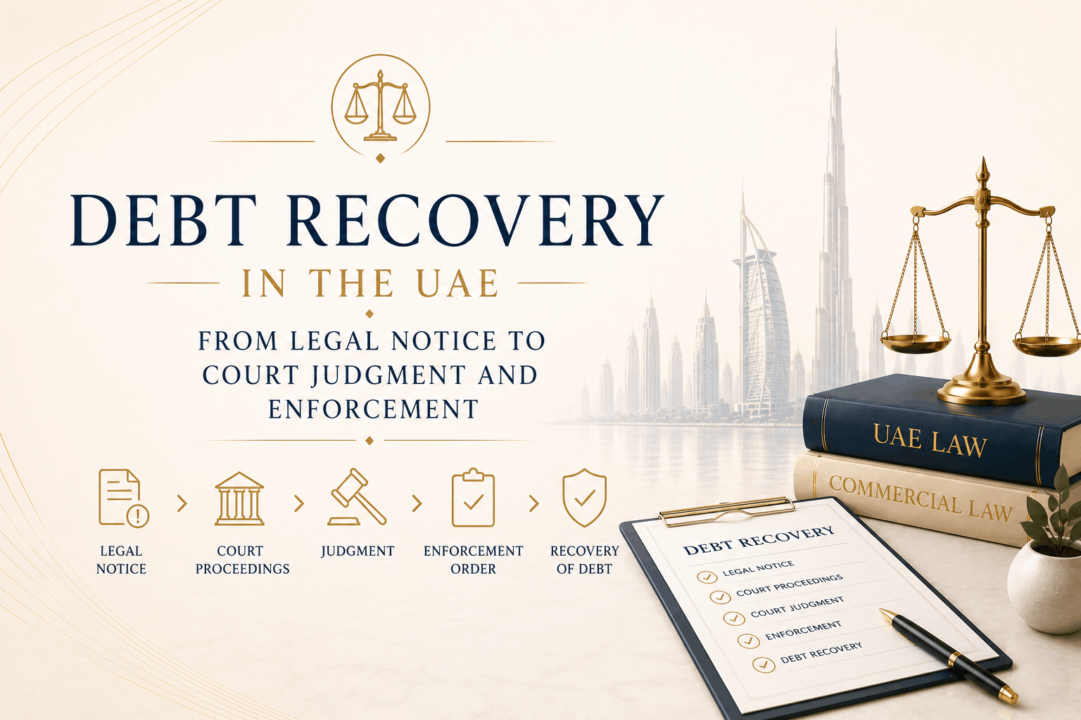 Debt recovery in the UAE from legal notice to court judgment and enforcement