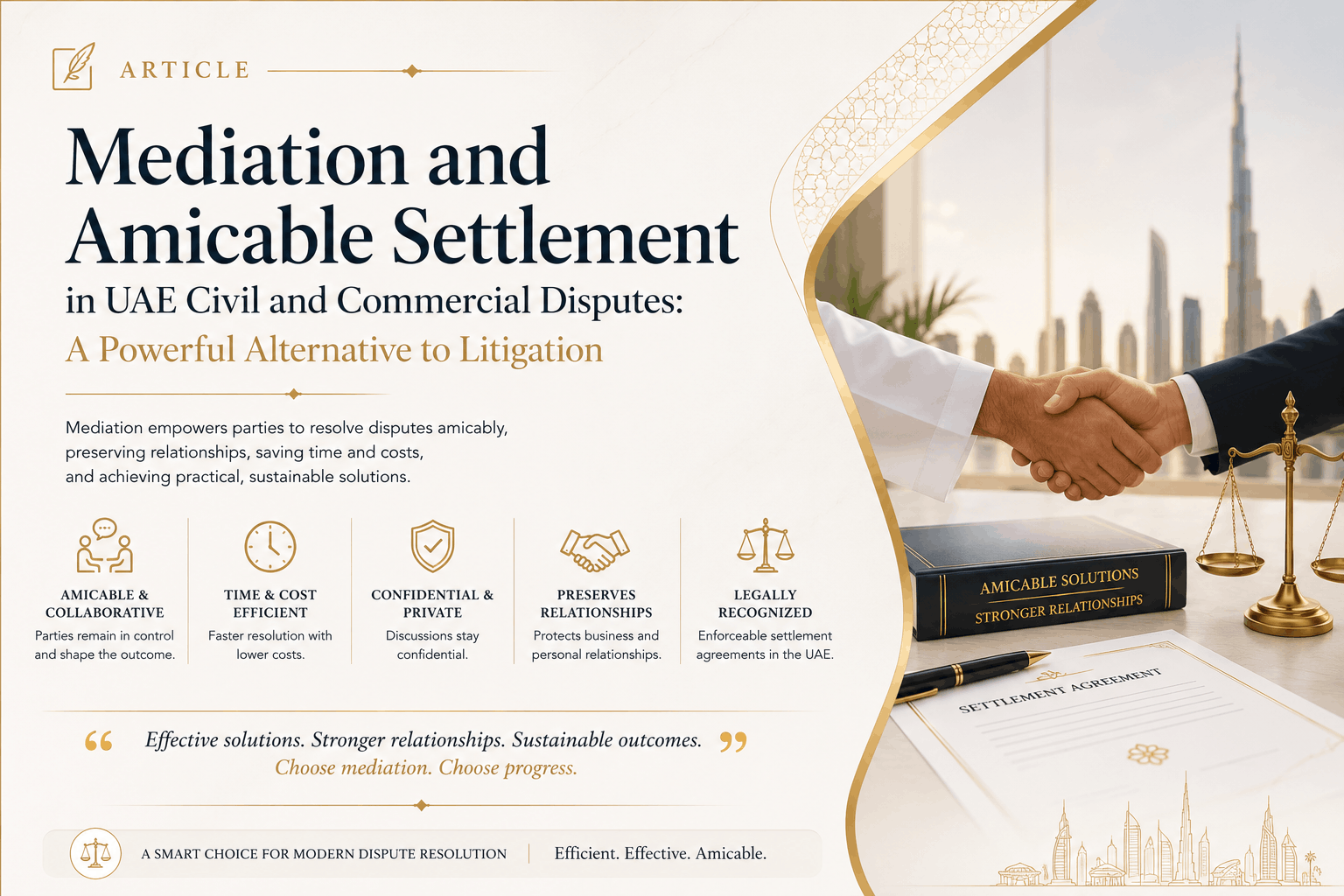 Mediation and amicable settlement in UAE civil and commercial disputes