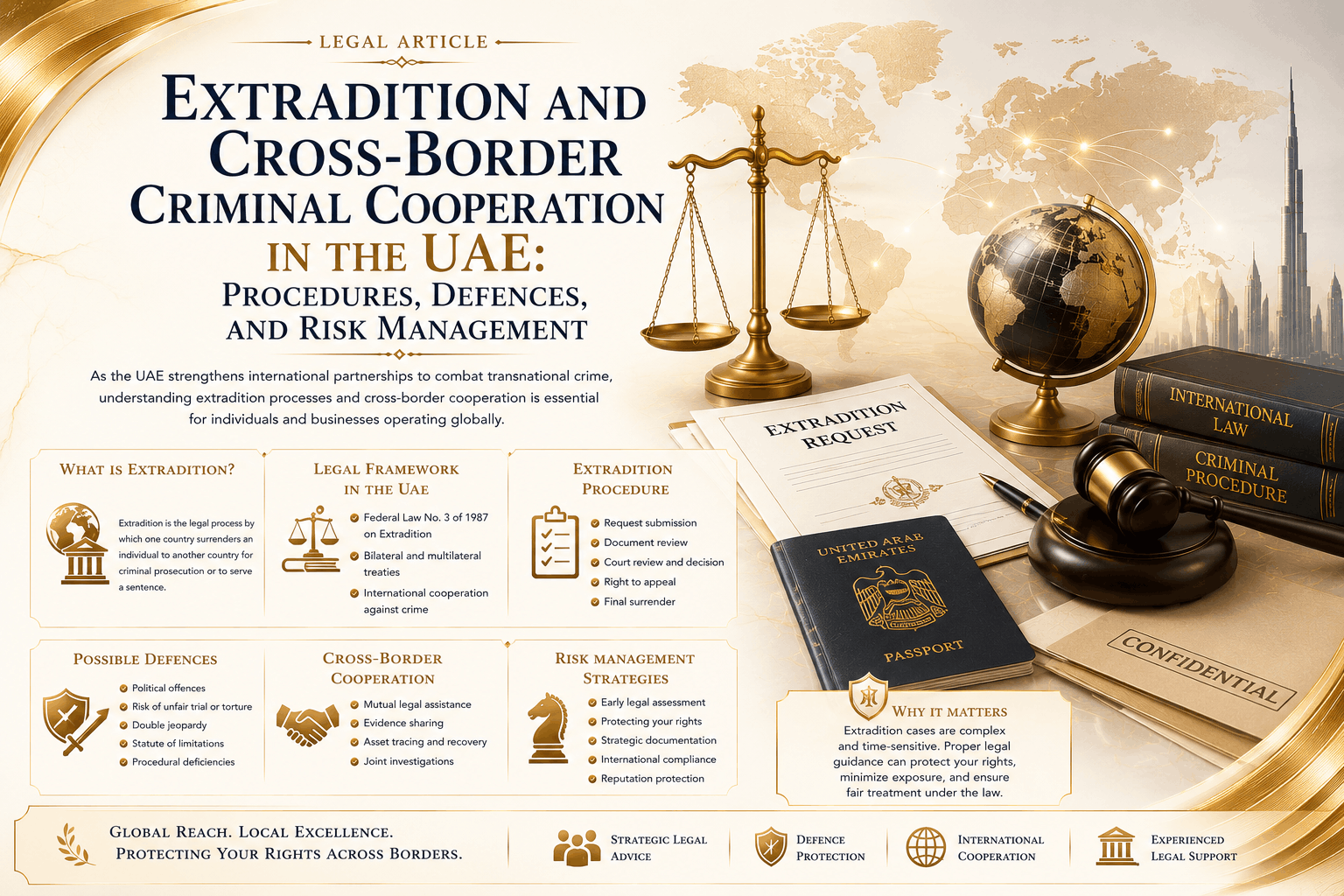 Extradition and cross-border criminal cooperation in the UAE involving foreign requests, dual criminality, court procedures, defence strategy, and risk management