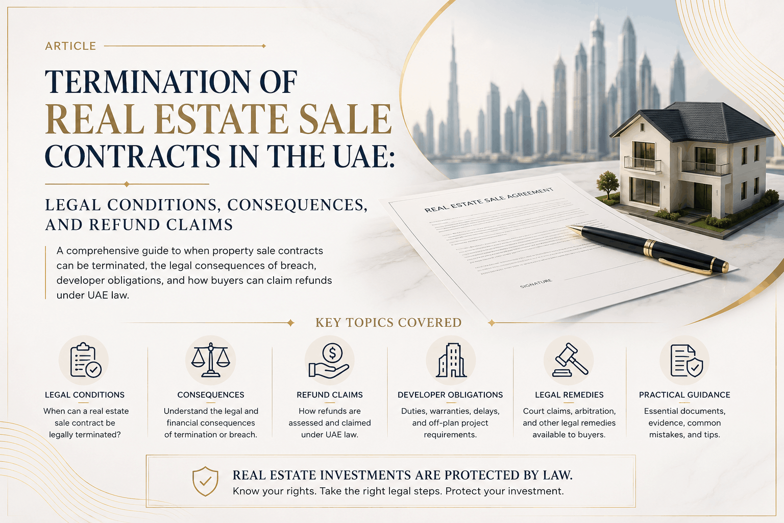 Termination of real estate sale contracts in the UAE with refund claims, developer obligations, and buyer remedies